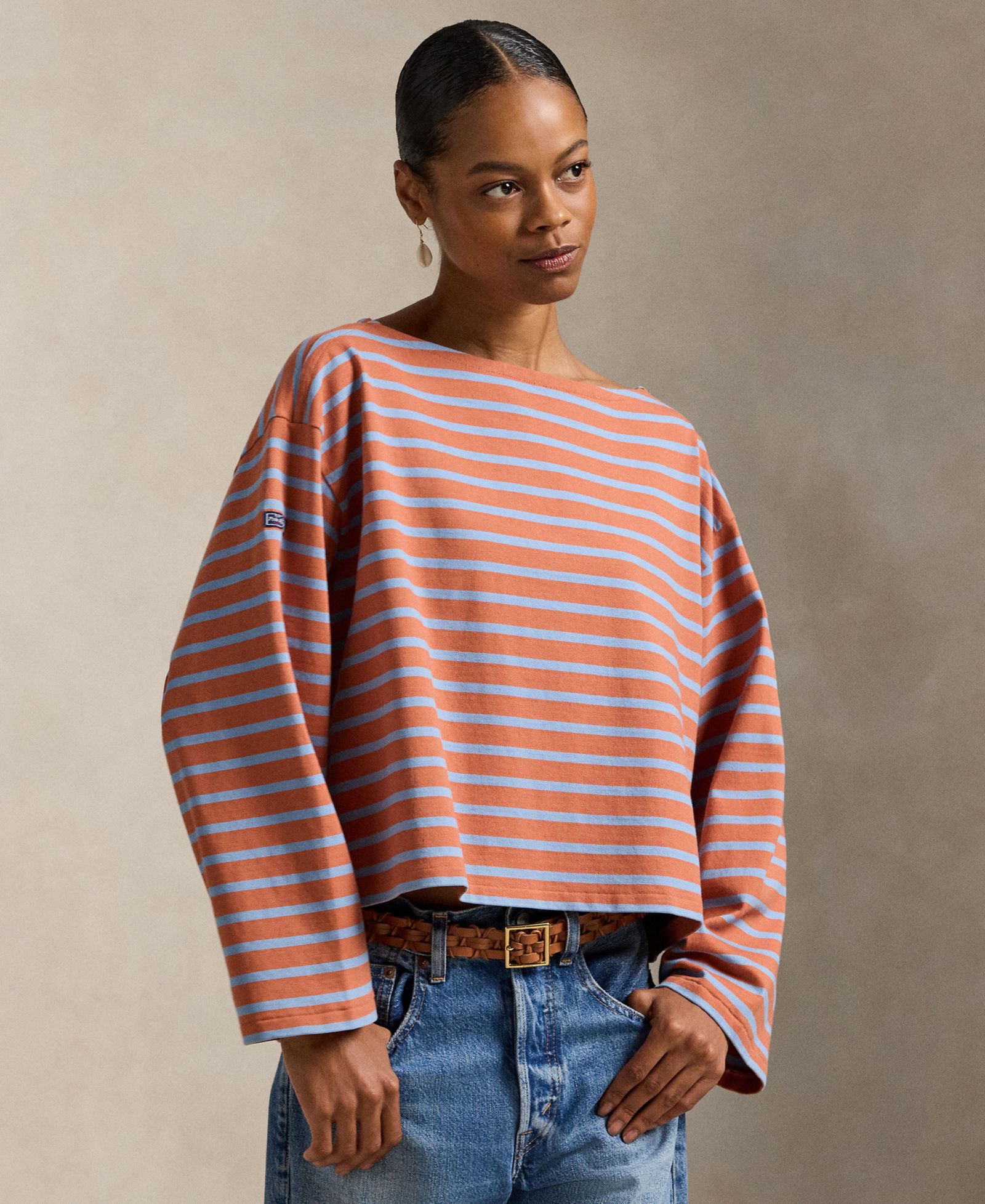 Polo Ralph Lauren Women's Striped Long-Sleeve Boat Neck T-Shirt