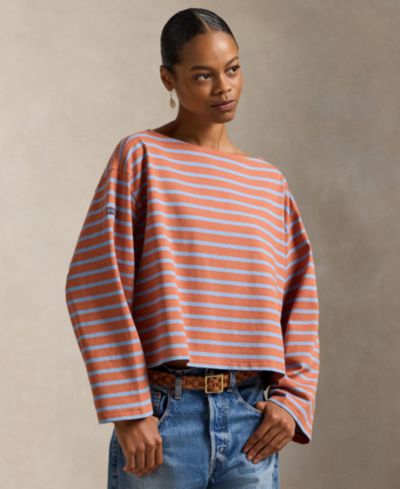 Женский T-shirt Polo Ralph Lauren в полоску с длинным рукавом