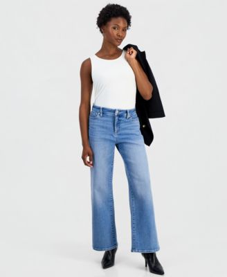 I.N.C. International Concepts Petite High-Rise Wide-Leg Jeans, Macy's Exclusive