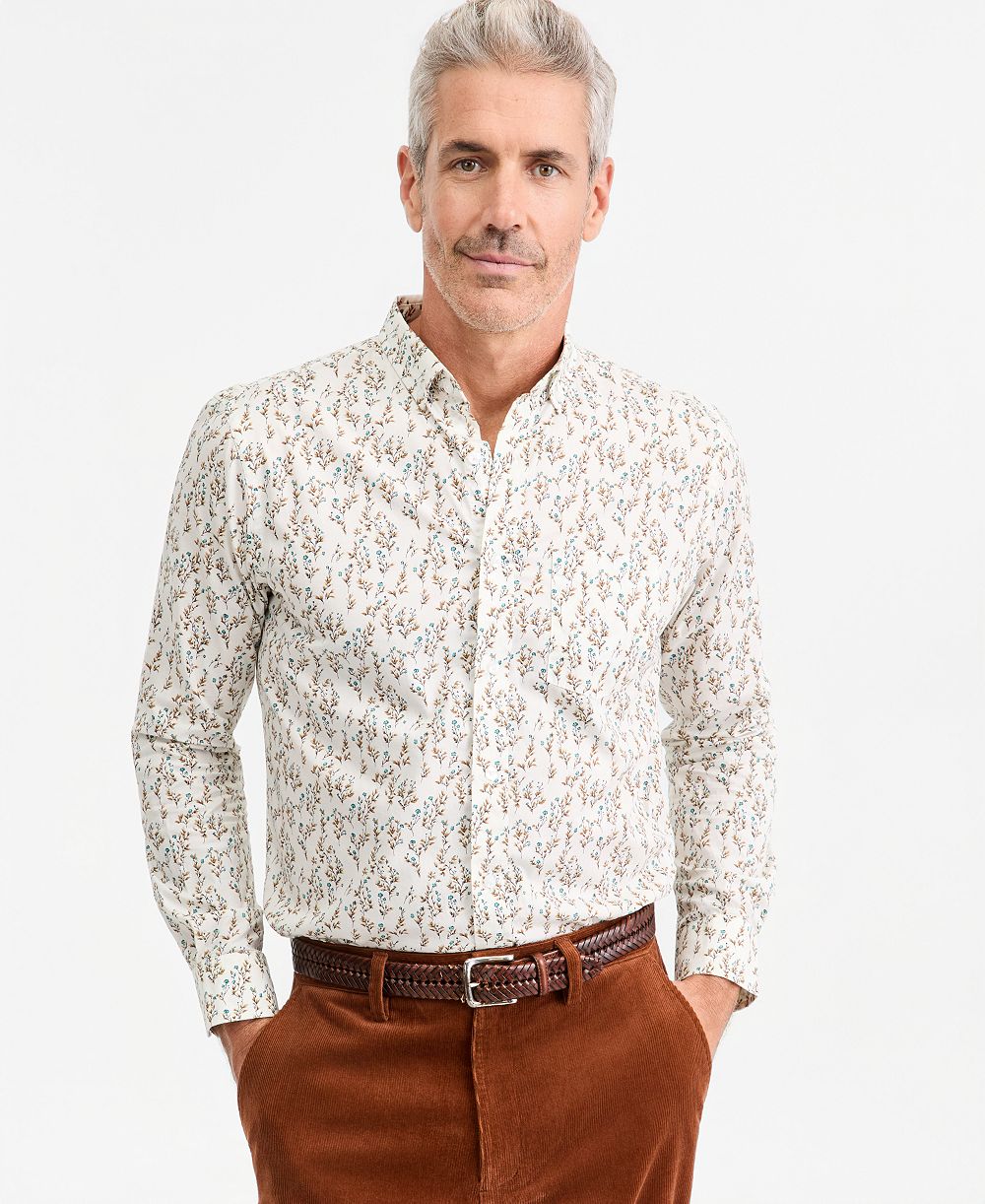 Мужская рубашка Club Room Floral Poplin Button-Down