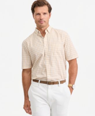 Мужская рубашка Club Room Hemmy Plaid Poplin Short-Sleeve