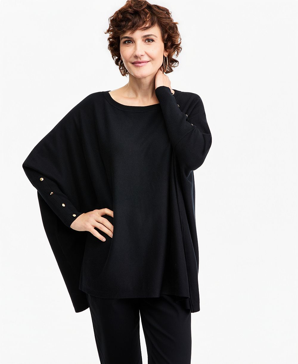 JM Collection Plus Size  Boatneck Poncho Sweater, Macy's Exclusive