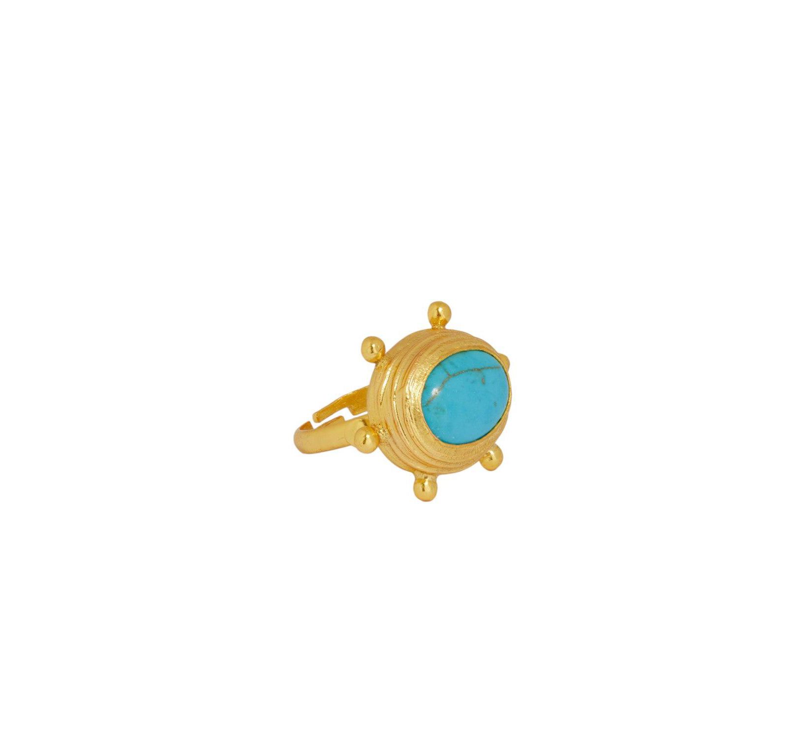 Ottoman Hands Zand Turquoise Cocktail Ring
