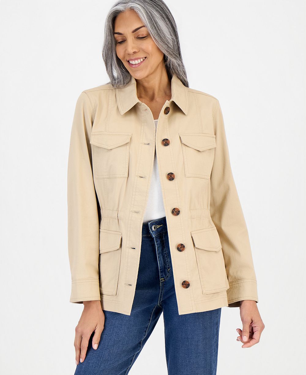 Style & Co Women's Tie Waist Utility Field Jacket, Macy's Exclusive