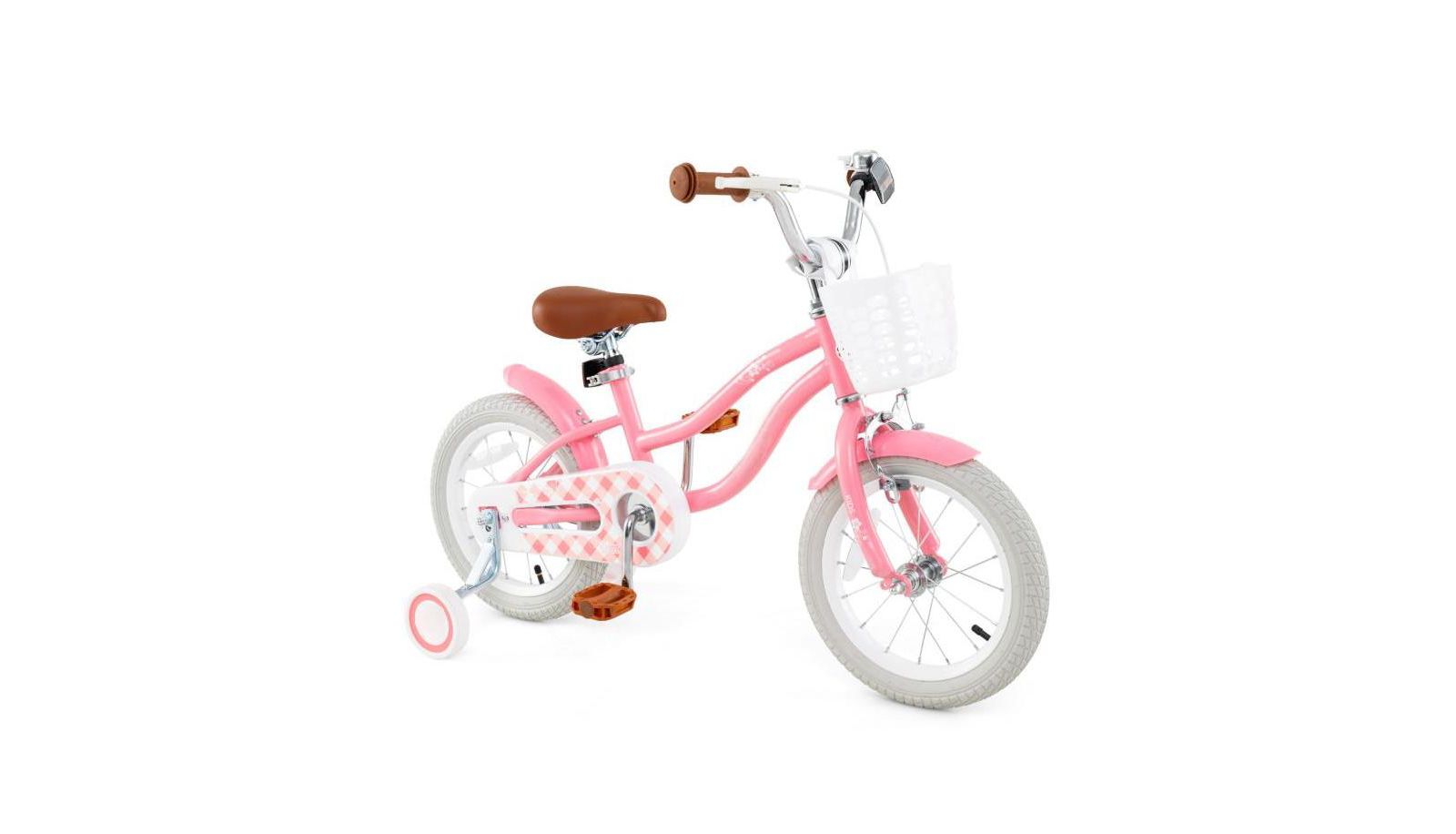 Hongge Kids Bike with Training Wheels, Basket & Adjustable Seat, Ages 3-5