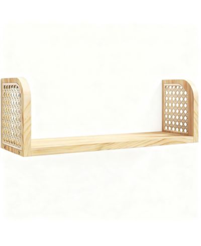 Настенная полка YIGII Rattan Wooden Floating Storage
