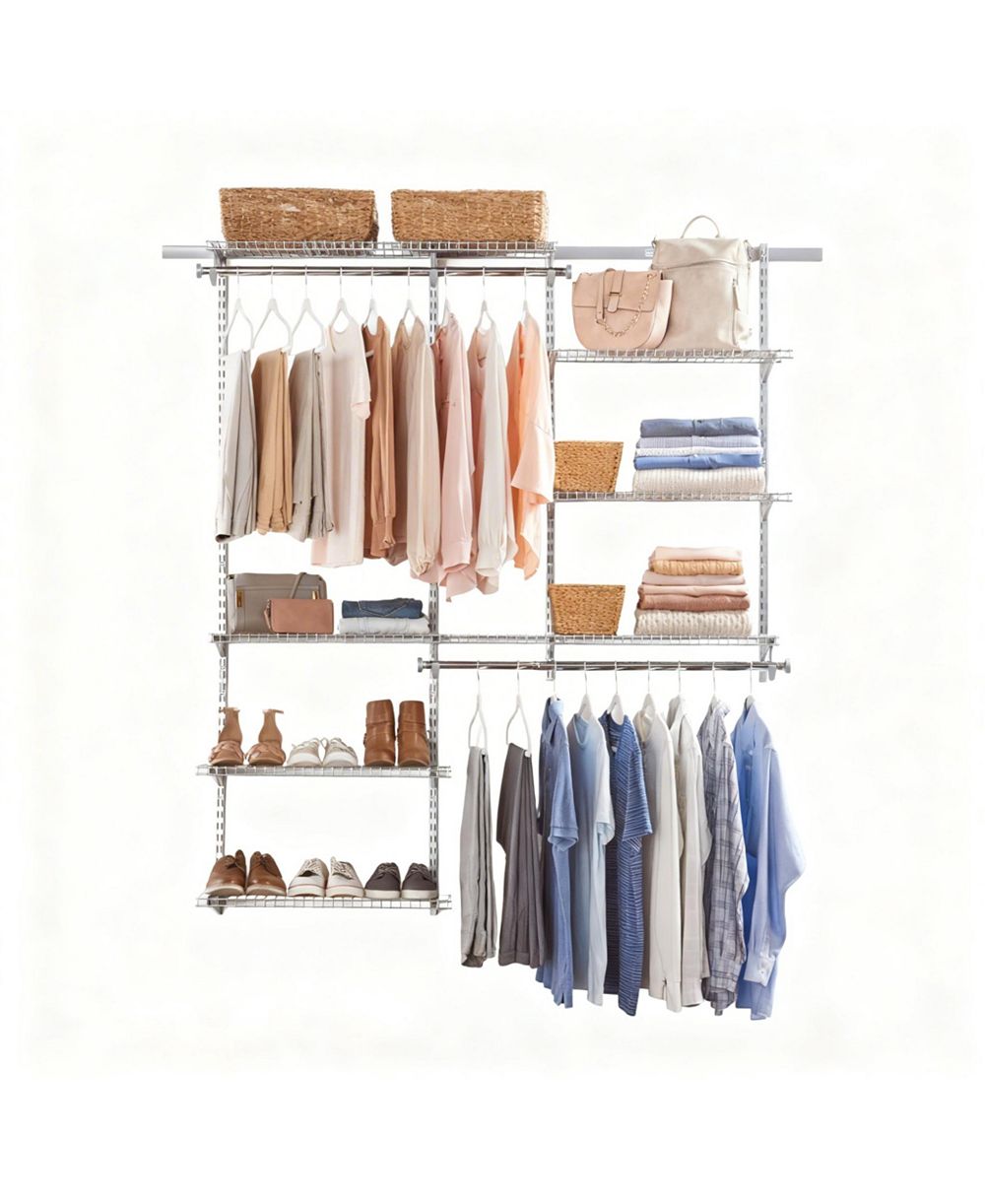 Yigii Closet Organizer Kit 3-6 Ft Adjustable Metal Wire Shelving Expandable System