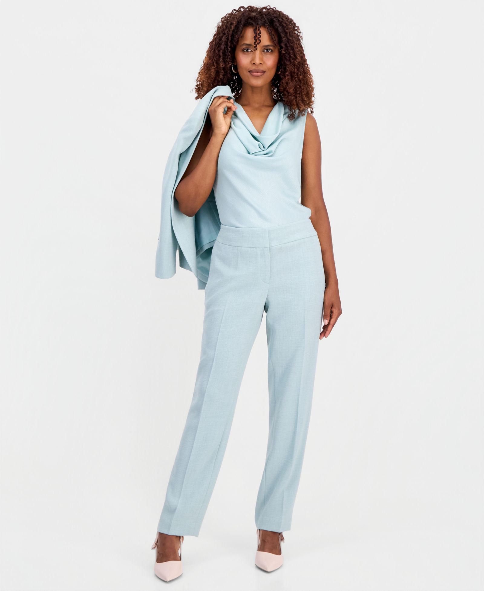 Kasper Women's High Rise Straight-Leg Pants