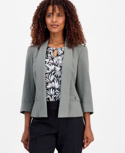 Kasper Женский блейзер Open-Front 3/4-Sleeve Regular & Petite