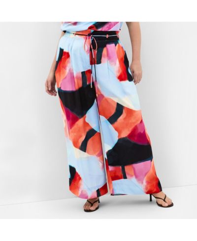 CITY CHIC Женские широкие брюки Shania Aspect Print