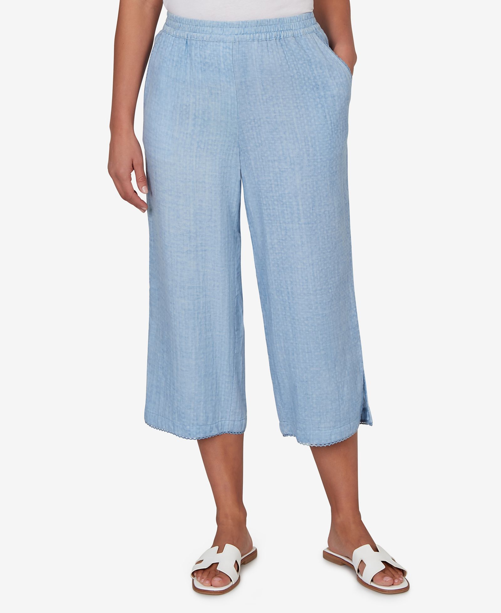 Женские брюки Ruby Rd. Petite Snow Washed Gauze Pull-On Capri