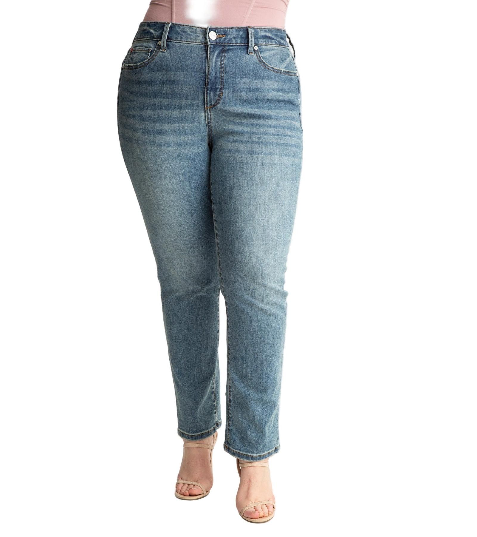 SLINK Jeans Женские джинсы High Rise Straight, длина по внутреннему шву 30"