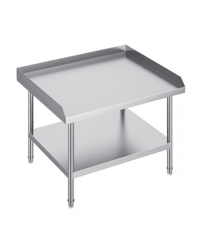 GOUUN Stainless Steel Work Table 30 x 36 x 26 in with 2 in Backsplash, Adjustable Height