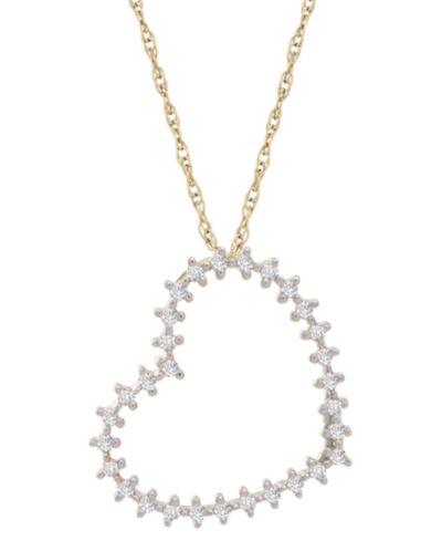 Подвеска-кулон Diamond Heart в желтом золоте 10k (1/6 ct. t.w.)