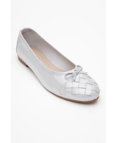 Forever & Always Shoes Women's Nopos Leather Cap Toe Ballet Flat