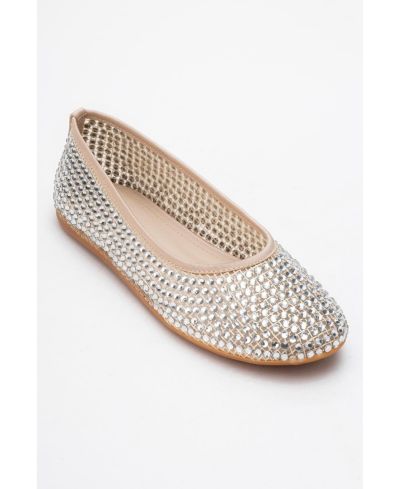 Prologue Shoes Women's Runway Mesh Embellished Ballet Flat