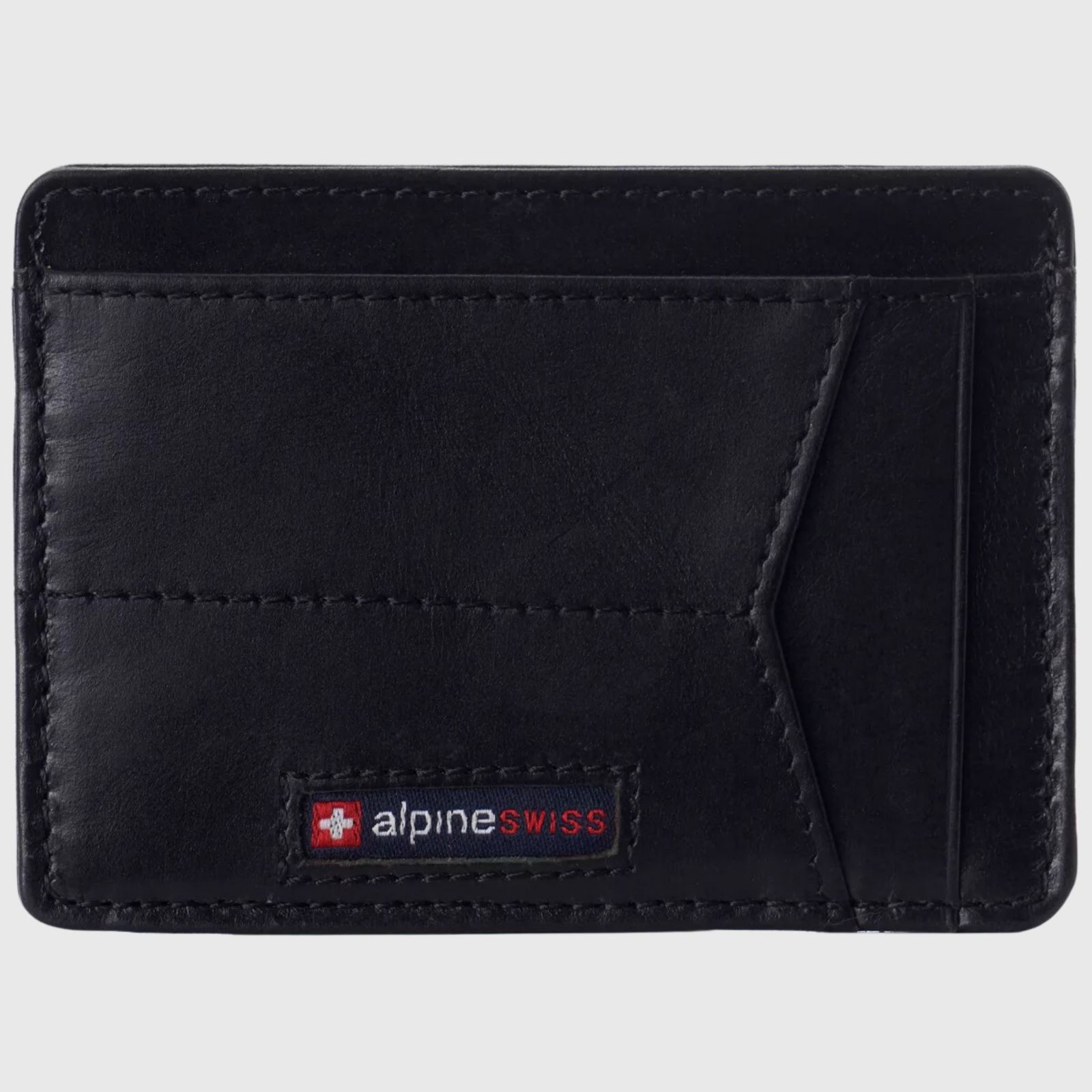 Alpine Swiss Men's Men RFID Safe Minimalist Front Pocket Wallet Leather Thin Card Case