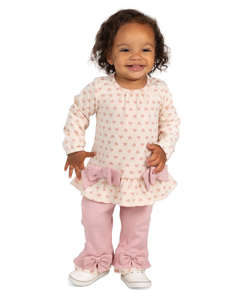 Rare Editions комплект топ и леггинсы Heart Double Knit Top and Rib Legging