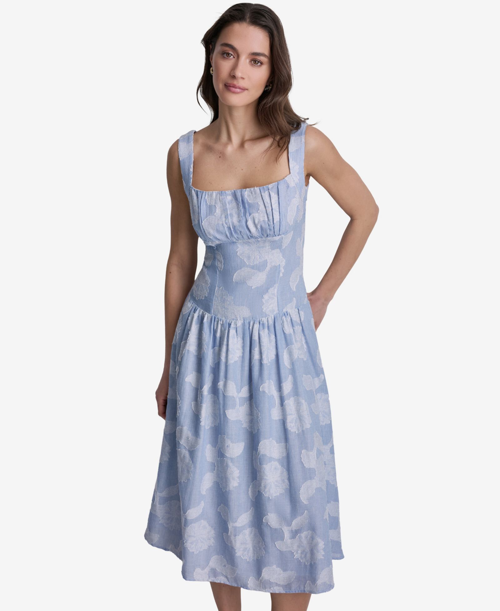 Женское платье BCBG Floral Print Square Neck
