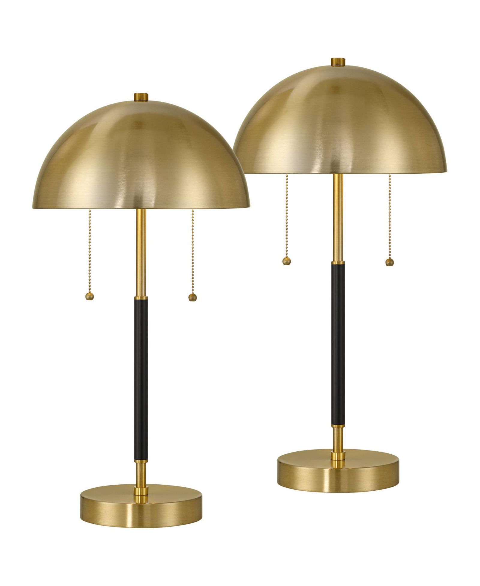 360 Lighting Pierre 23"H Metal Dome Pull Chain USB Table Lamp Set of 2