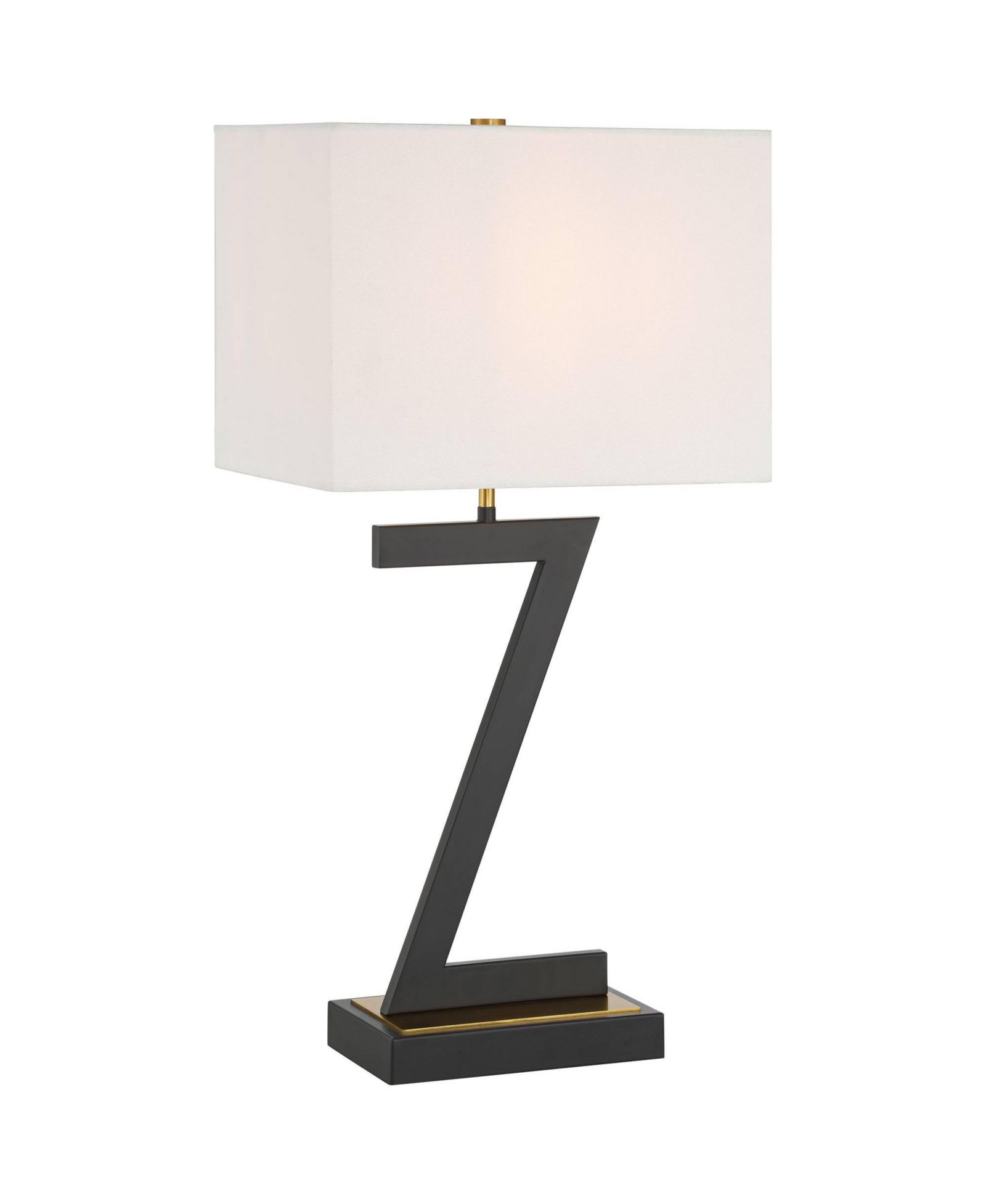 360 Lighting Pellana High Z-Base Modern 3-Way Table Lamp USB Port AC Power Outlet  Metal Single Living Room Charging