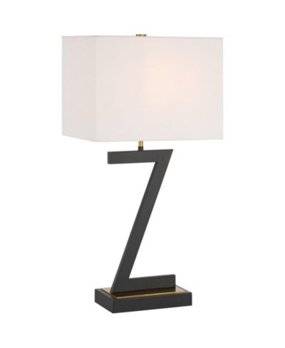 360 Lighting Pellana High Z-Base Modern 3-Way Table Lamp USB Port AC Power Outlet  Metal Single Living Room Charging