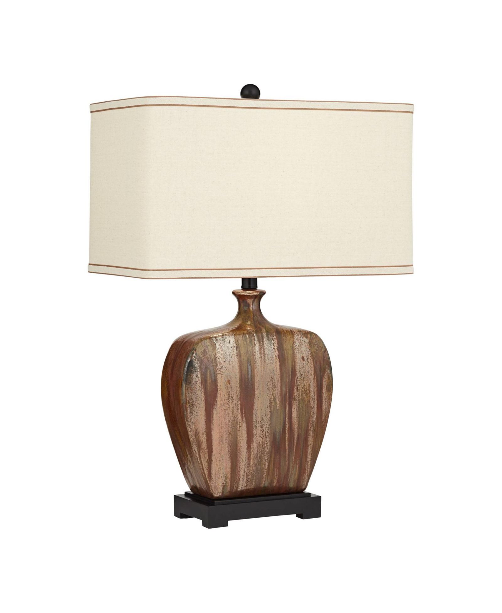 Possini Euro Design Julius Modern Table Lamp 27" Tall Copper with USB Charging Port Dimmer Switch Drip Ceramic for Bedroom Living Room Bedside Office