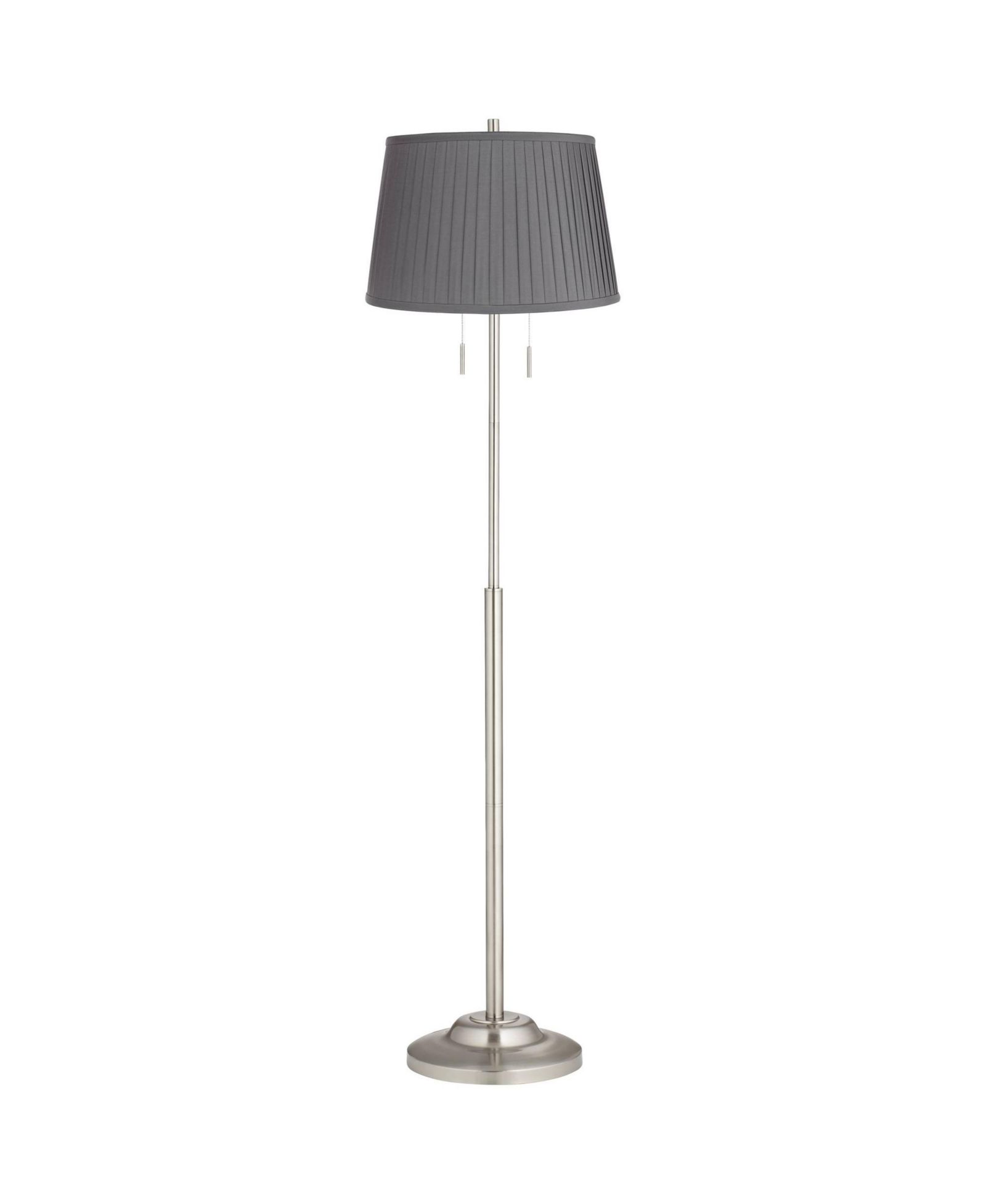 360 Lighting Abba Modern 66" Tall Standing Floor Lamp Pole Pull Chain Metal Brushed Nickel Finish