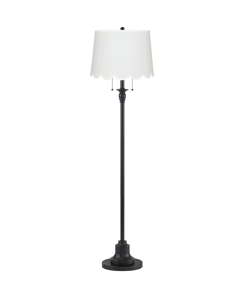 360 Lighting Dyna 58" High Scalloped Shade 2-Light Floor Lamp
