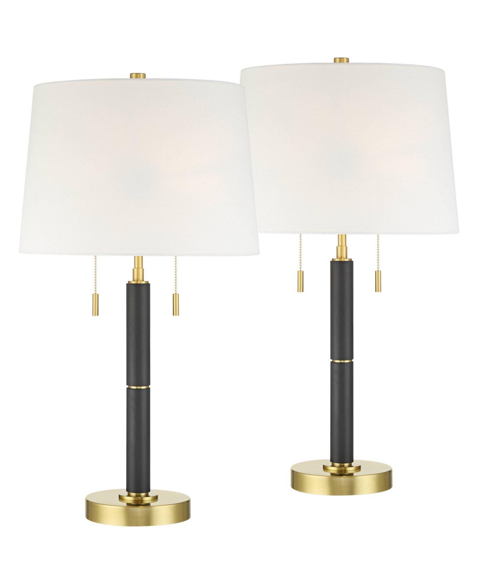 360 Lighting Rawdon 27"H  2-Light Pull-Chain Table Lamp Set with Dimmer