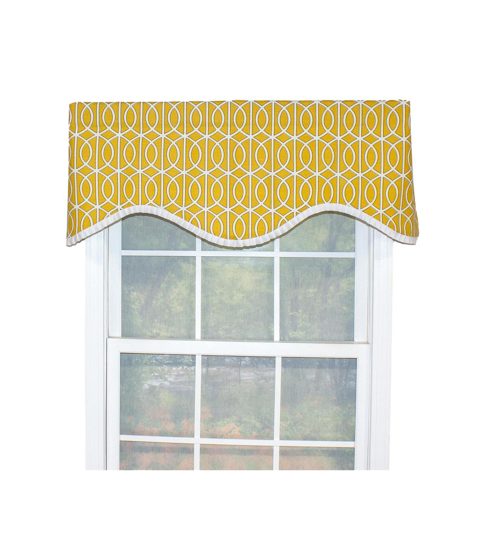 RLF Home занавеска Sequence Ruffled, 100% хлопок, с подкладкой и карманом для штанги 3", 50" x 17", лимонная