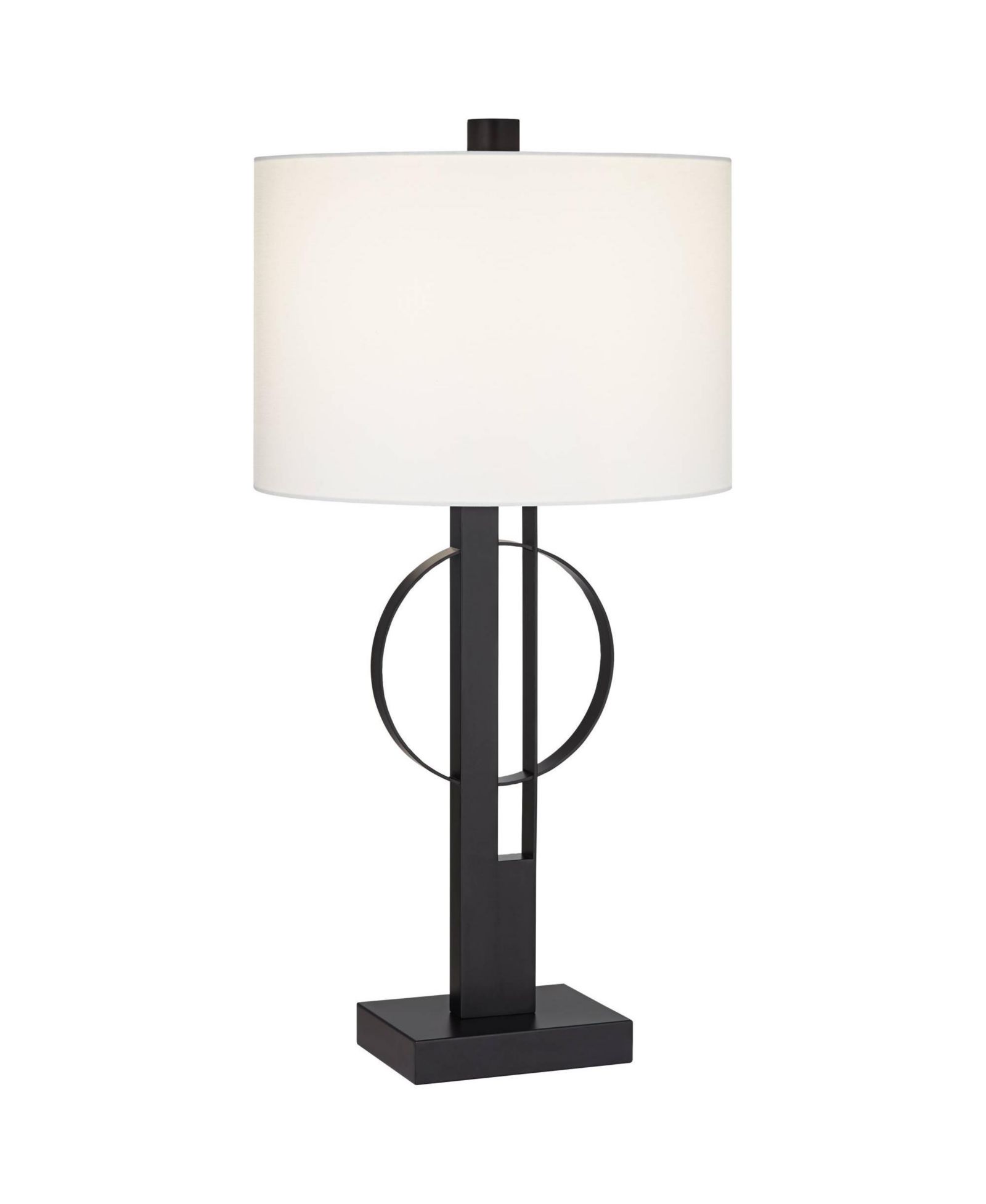 Possini Euro Design Galaxy 32" Tall Geometric Base Large Modern End Table Lamp Dual USB Ports  Metal Living Room Charging