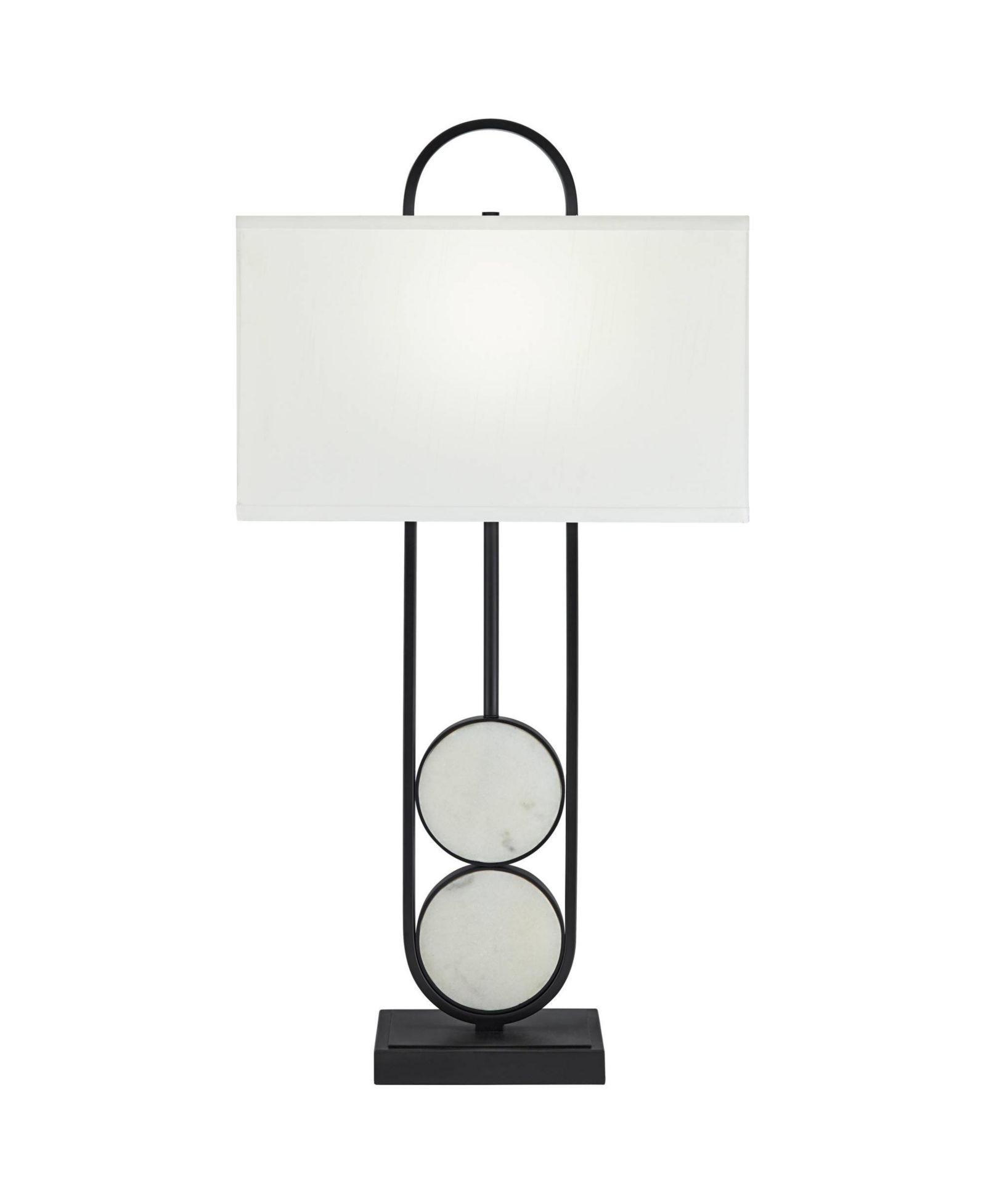 360 Lighting Eleanor 32 1/4" Tall Large Geometric Mid Century Modern End Table Lamp Metal Marble Single Living Room
