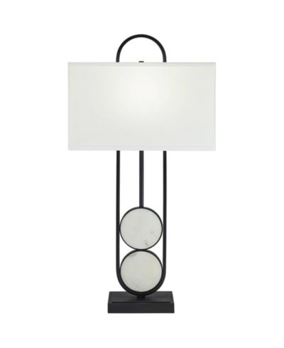 360 Lighting Eleanor 32 1/4" Tall Large Geometric Mid Century Modern End Table Lamp Metal Marble Single Living Room