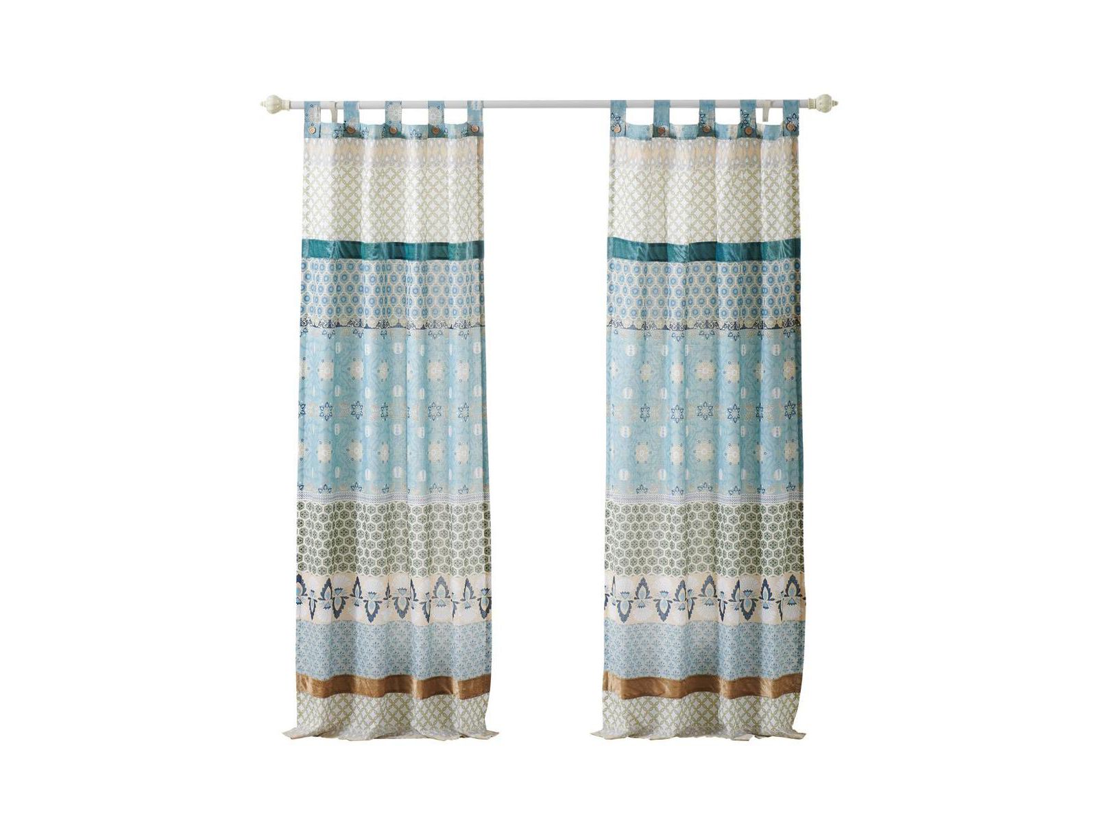 Greenland Home Fashions шторы Thalia с цветочными и геометрическими принтами 42"x84"