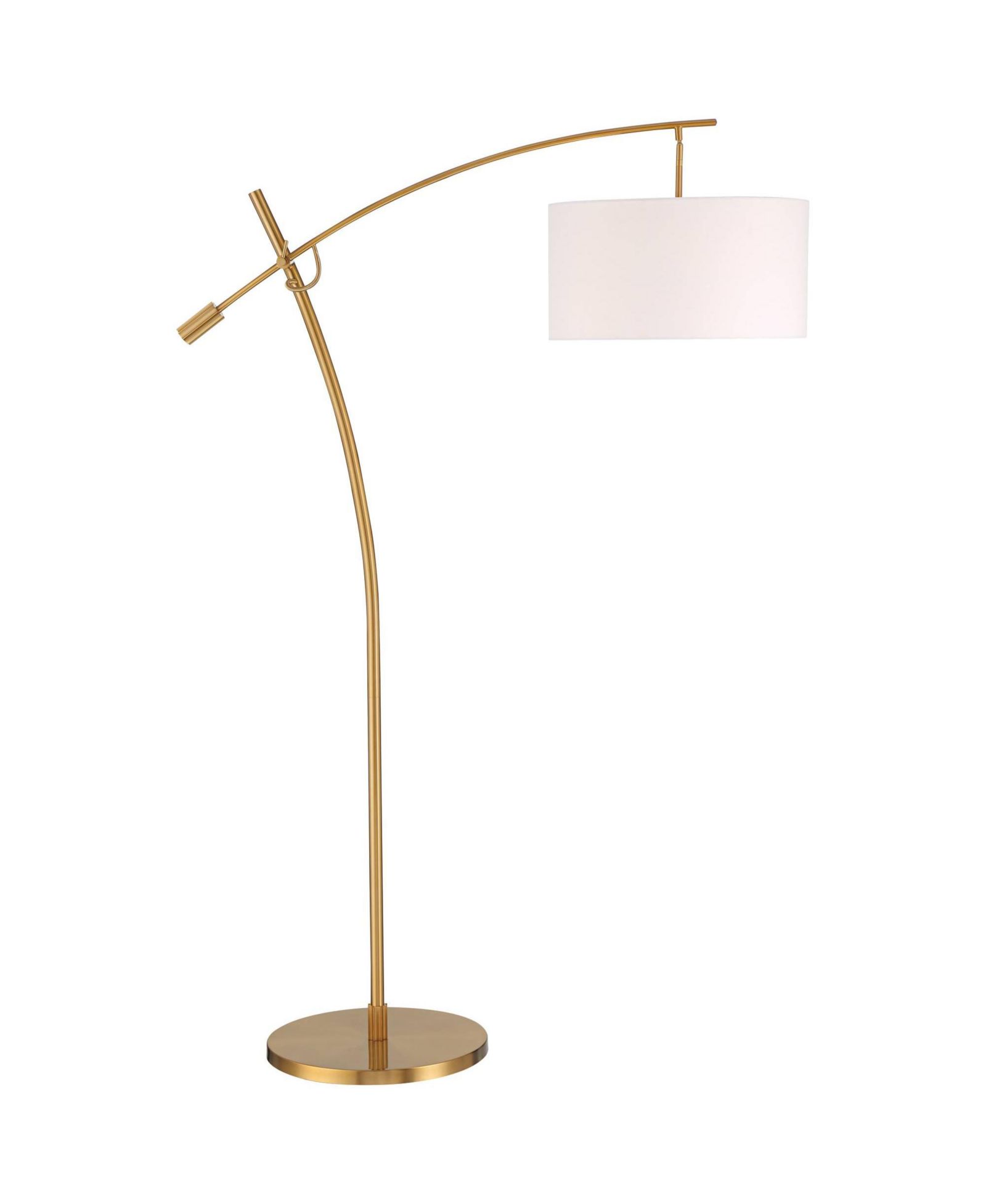 Possini Euro Design Raymond Modern 69" Tall Arc Floor Lamp with Smart Socket Warm Gold Adjustable  Shade for Living Room Reading