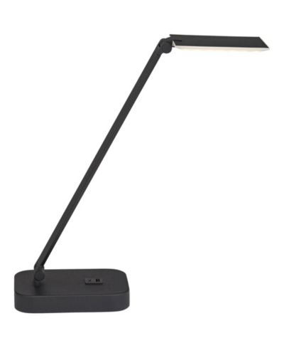 Possini Euro Design Rayven 22" High Modern Desk Lamp Adjustable Height LED USB Port  Finish Metal Single Home Office Charging