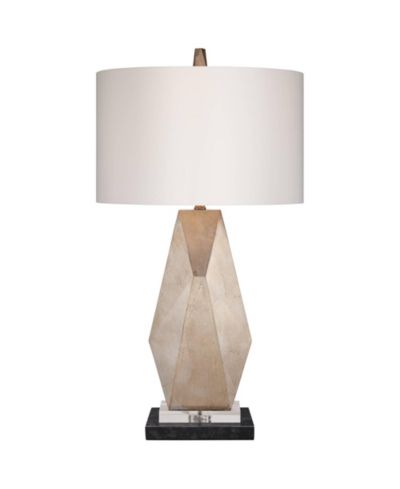 Настольная лампа Possini Euro Design Modern с мраморным основанием 32 1/2" Tall Champagne Drum Shade