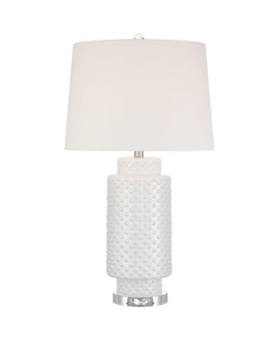 Possini Euro Design Luisa 28" Tall Modern Coastal 3-Way Table Lamp Dimpled  Finish Ceramic Single Living Room Bedroom Bedside