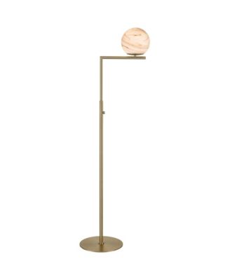 Possini Euro Design Possini Euro Jupiter 62 1/2" High Soft Brass and Glass Floor Lamp
