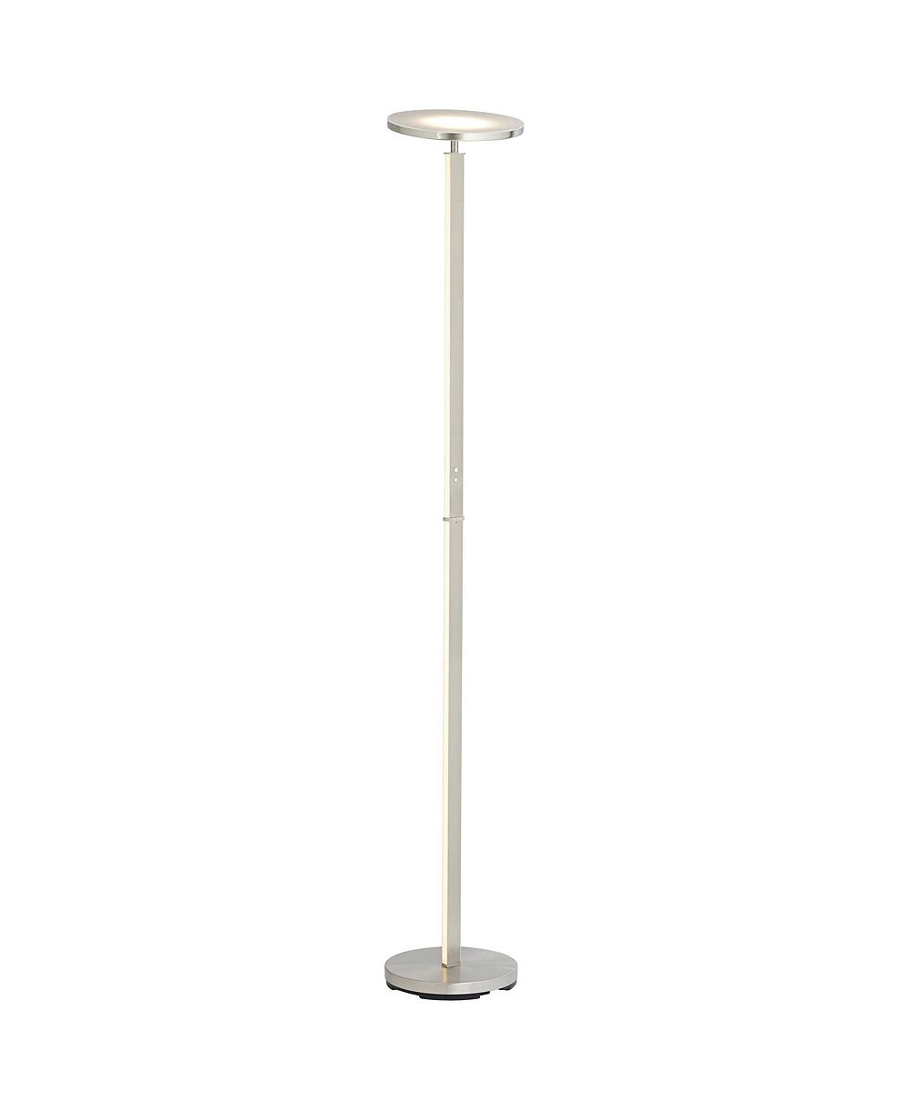 Possini Euro Design Aventura современный торшер с регулировкой высоты 75 3/4", светодиодный, металлический, сатиновый никель