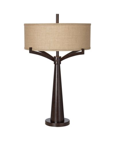 Franklin Iron Works 31.5" Tall Rustic Farmhouse Table Lamp with USB Charging Port