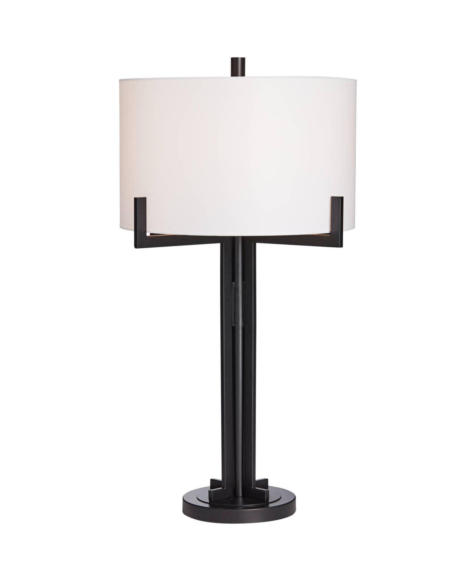 Franklin Iron Works Industrial Table Lamp with USB Charging Port 31 1/2" Tall