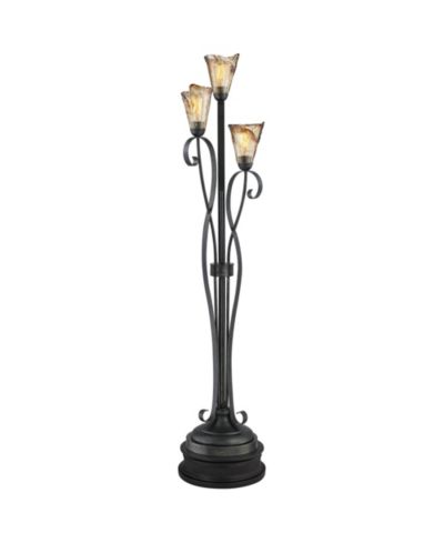 Franklin Iron Works Industrial Rustic Farmhouse Floor Lamp 70" Tall with Riser 3-Light Wavy Amber Art Glass Shade for Living Room Reading
