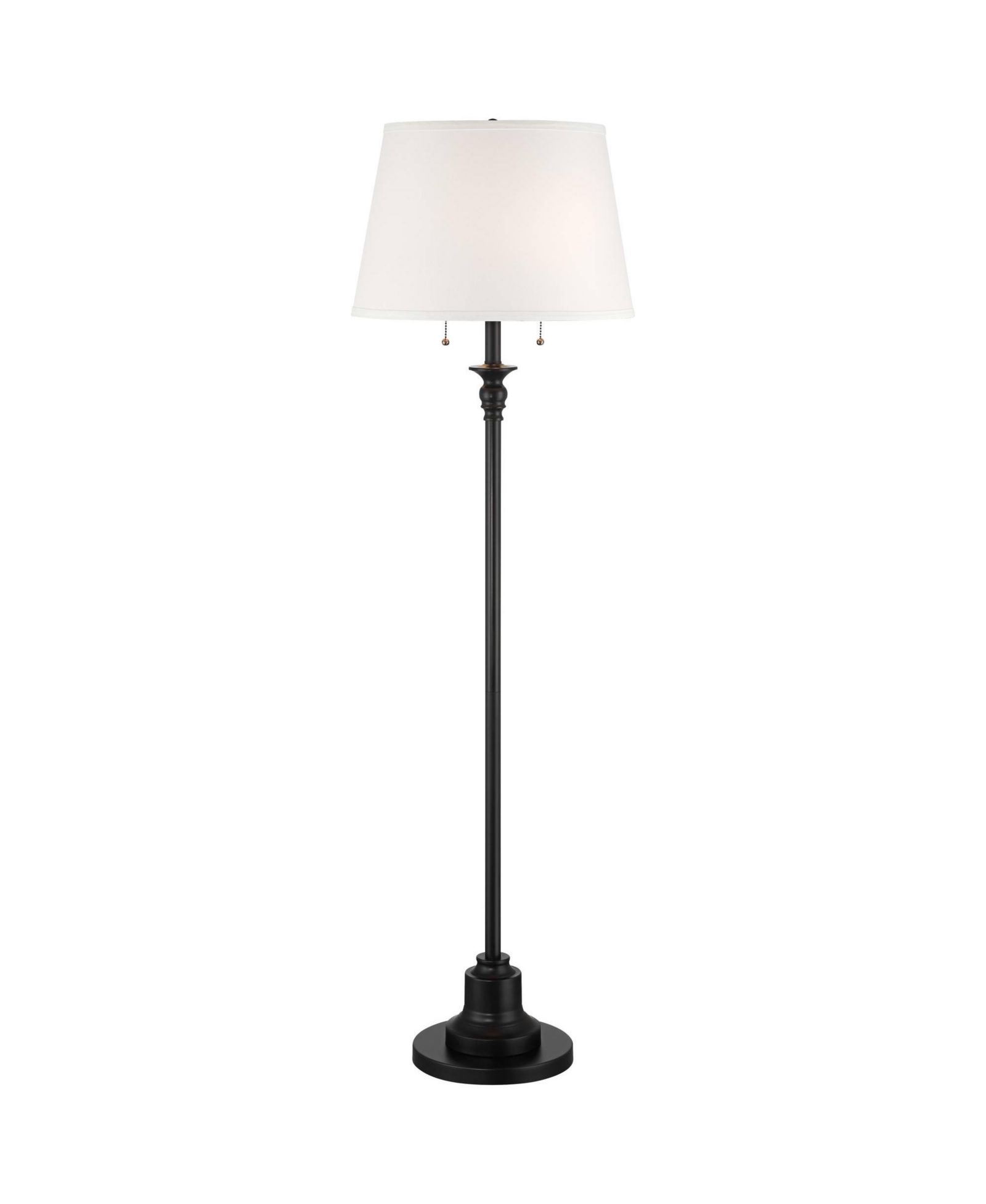 360 Lighting Spenser Traditional 58" Tall Standing Floor Lamp Skinny Pole Pull Chain Satin Metal Living Room Bedroom House