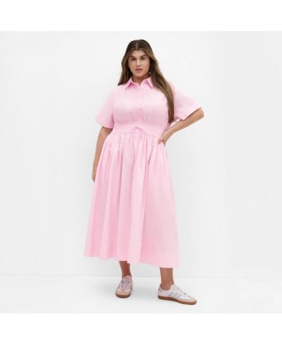 Платье-рубашка midi CITY CHIC Женское Plus Size Lana