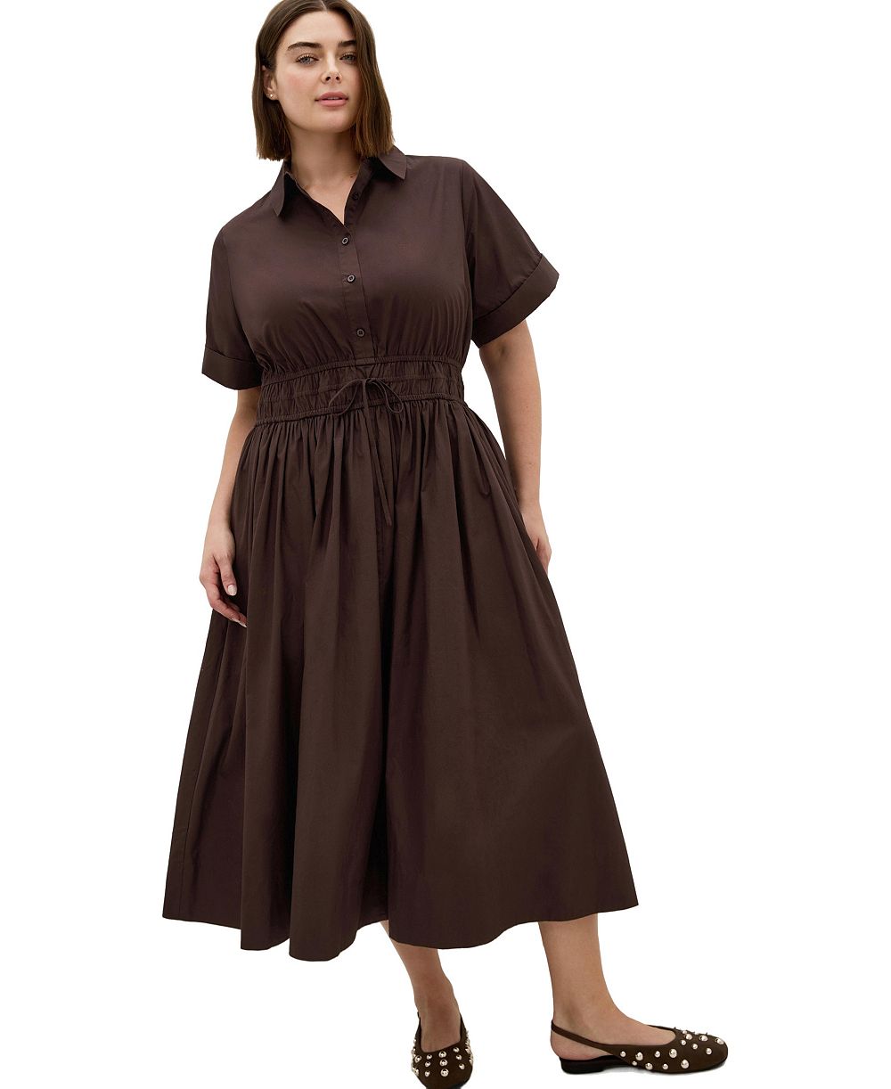 Платье-рубашка midi CITY CHIC Женское Plus Size Lana