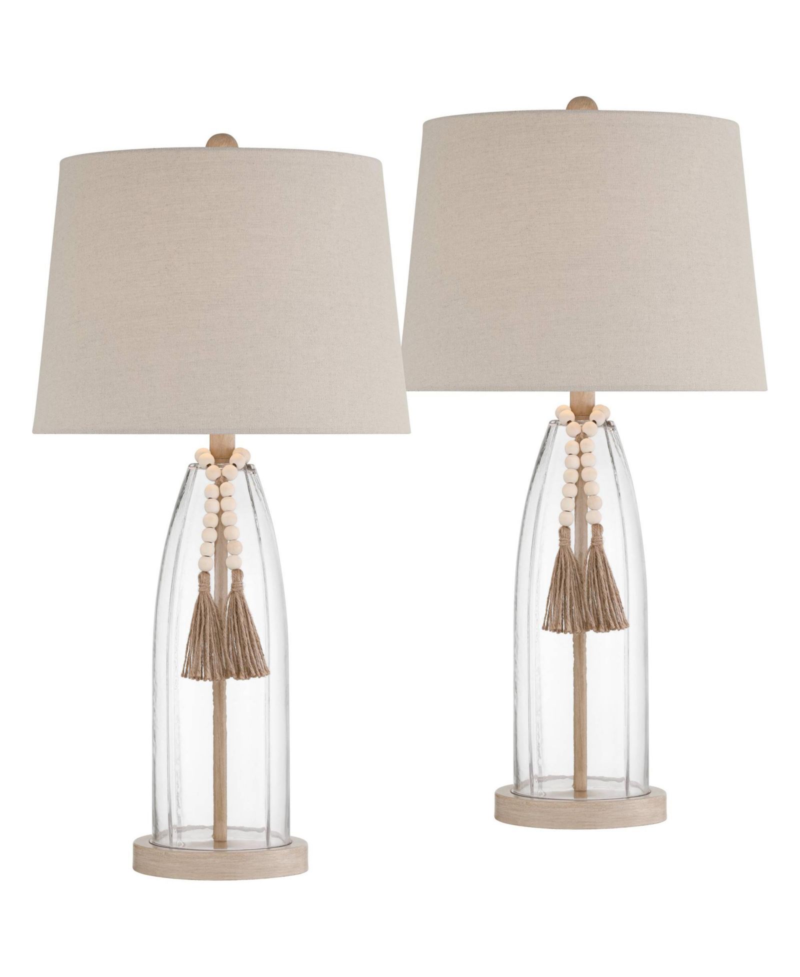 Набор из 2 настольных ламп 360 Lighting Tibet 27" Modern Coastal из прозрачного стекла
