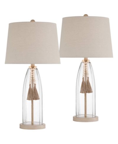 Набор из 2 настольных ламп 360 Lighting Tibet 27" Modern Coastal из прозрачного стекла