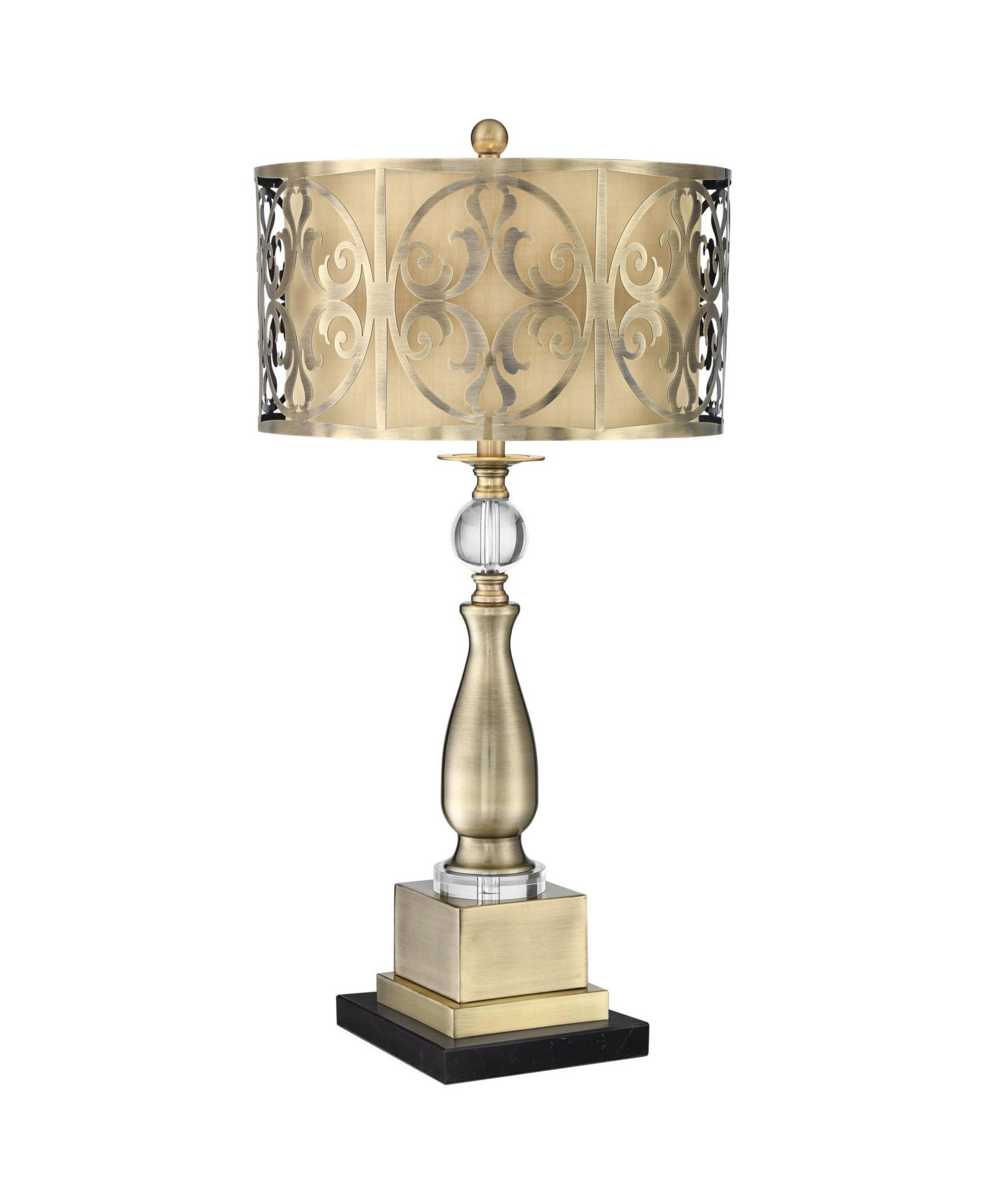 Настольная лампа Possini Euro Design Doris Traditional с мраморным основанием, латунь, 30 1/2" Tall